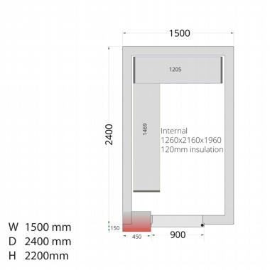 CRNF1524 Freezer Room (showing optional shelving)