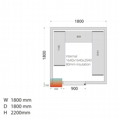 CRPF1818  Coldroom (showing optional shelving)