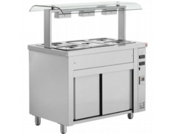 Inomak MQV GASTRONORM BAIN MARIE WITH DOUBLE SNEEZE GUARD & HEATED BASE