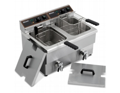 Blizzard BF8-8 6000W DOUBLE TANK ELECTRIC FRYER WITH TAP 2X 8L