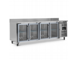 Blizzard HBC4CR 4 GLASS DOOR GN1/1 COUNTER WITH UPSTAND 553L Blizzard HBC4CR 4 GLASS DOOR GN1/1 COUNTER WITH UPSTAND 553L