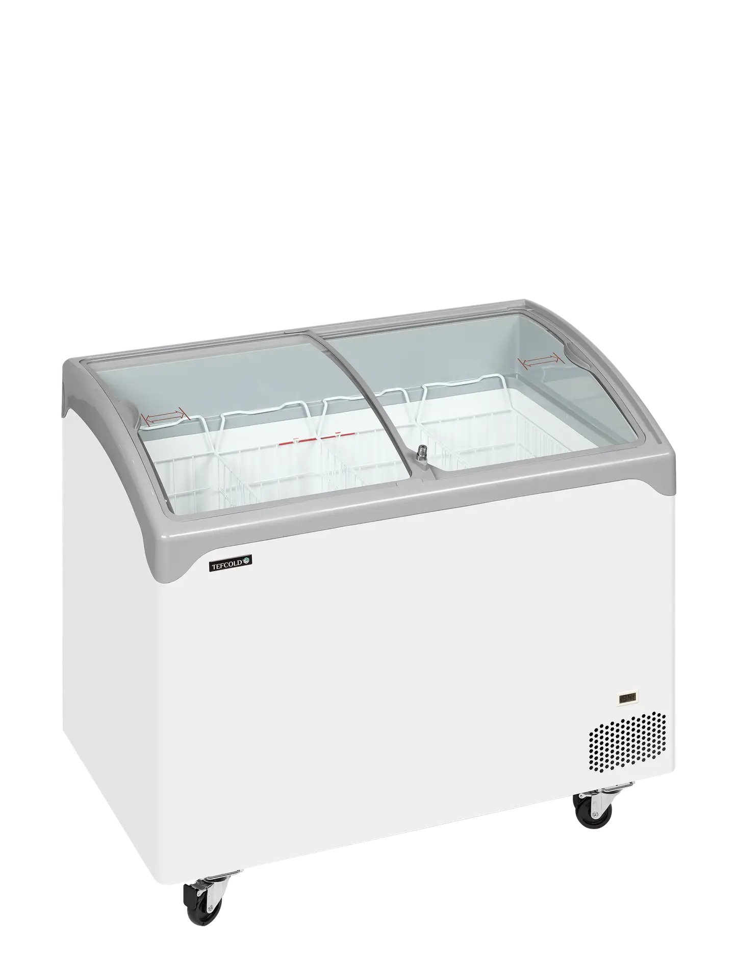 TEFCOLD NIC301SCEB Sliding Curved Glass Lid Chest Freezer