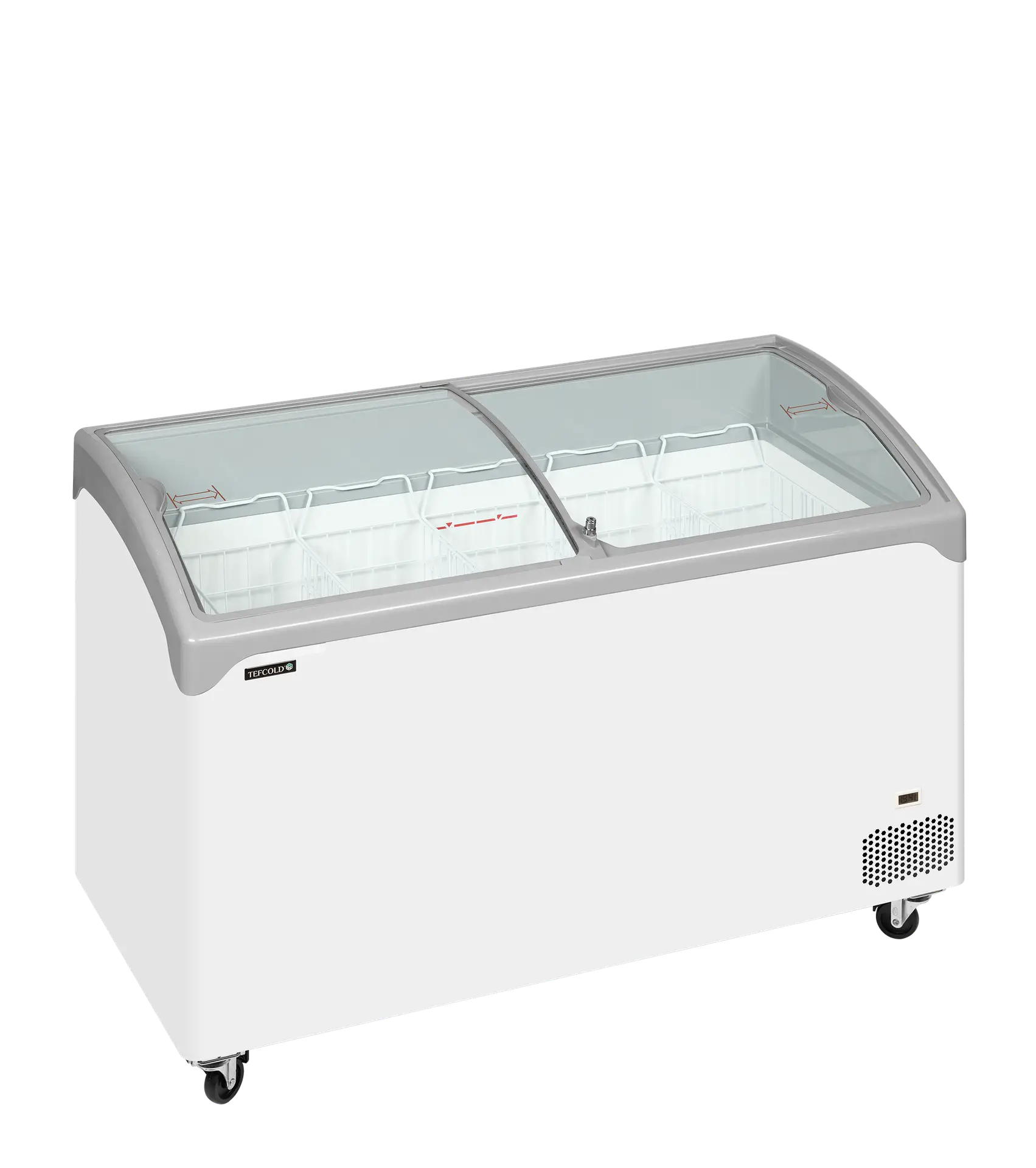 TEFCOLD NIC401SCEB Sliding Curved Glass Lid Chest Freezer