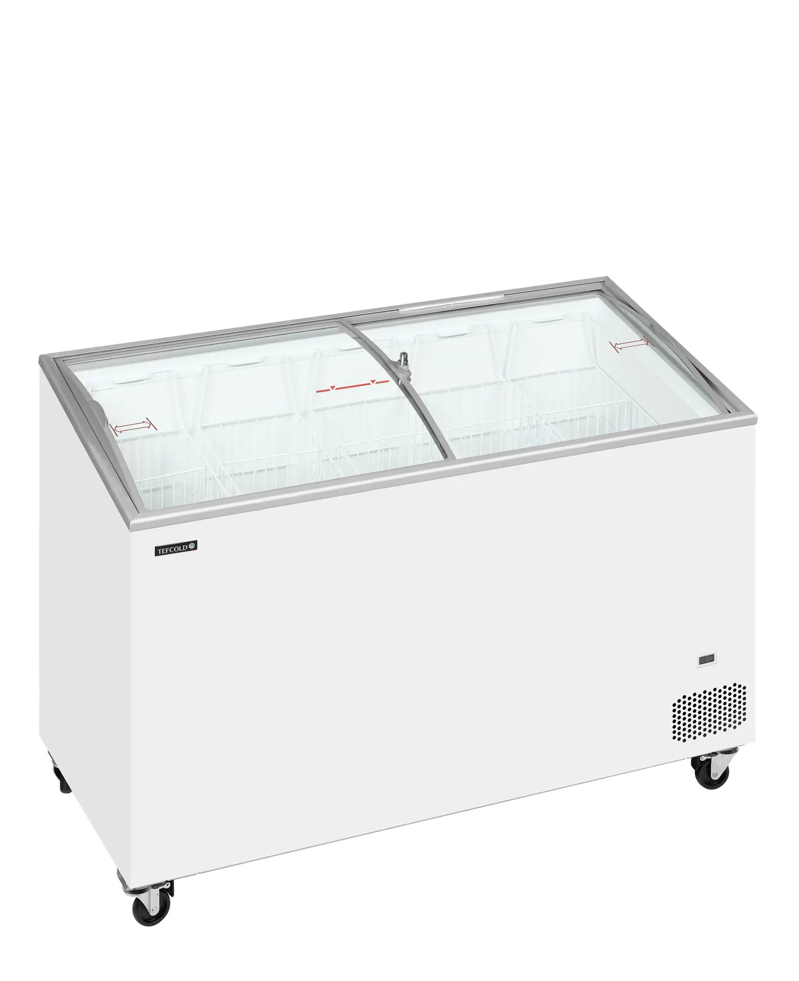 TEFCOLD IC401SCEB Sliding Curved Glass Lid Chest Freezer