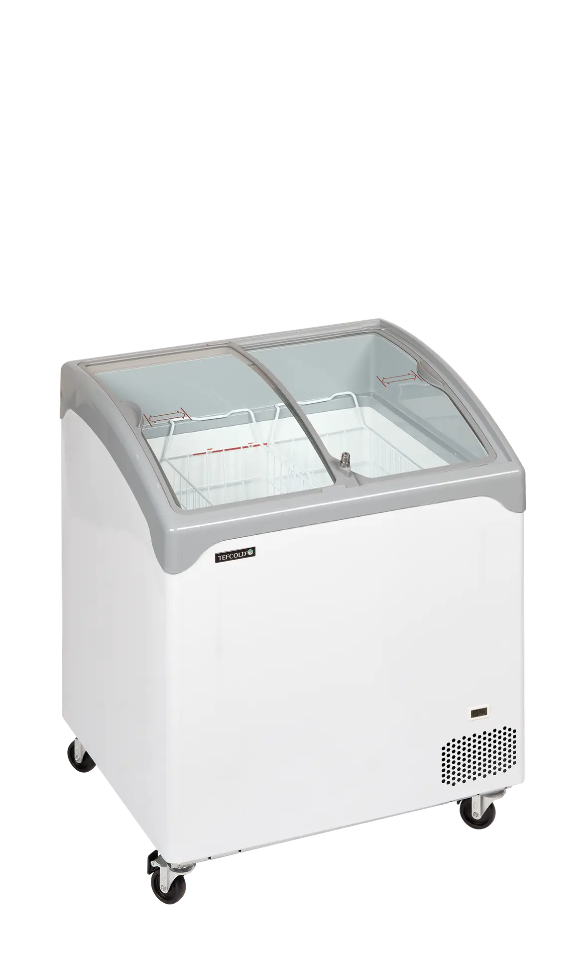TEFCOLD NIC201SCEB Sliding Curved Glass Lid Chest Freezer