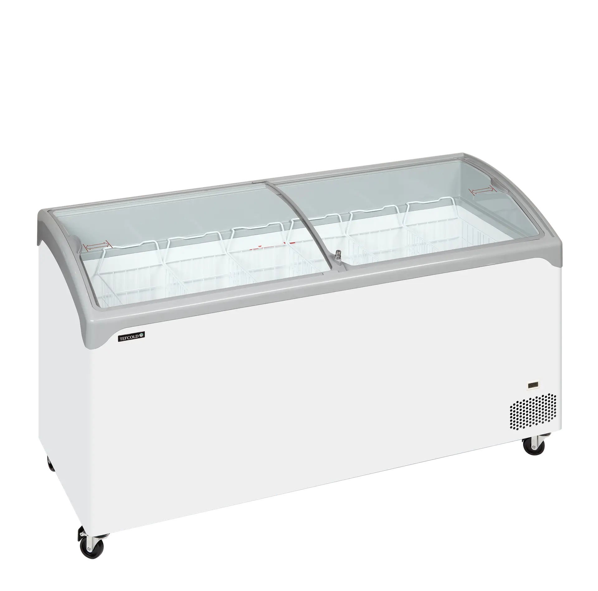 TEFCOLD NIC501SCEB Sliding Curved Glass Lid Chest Freezer