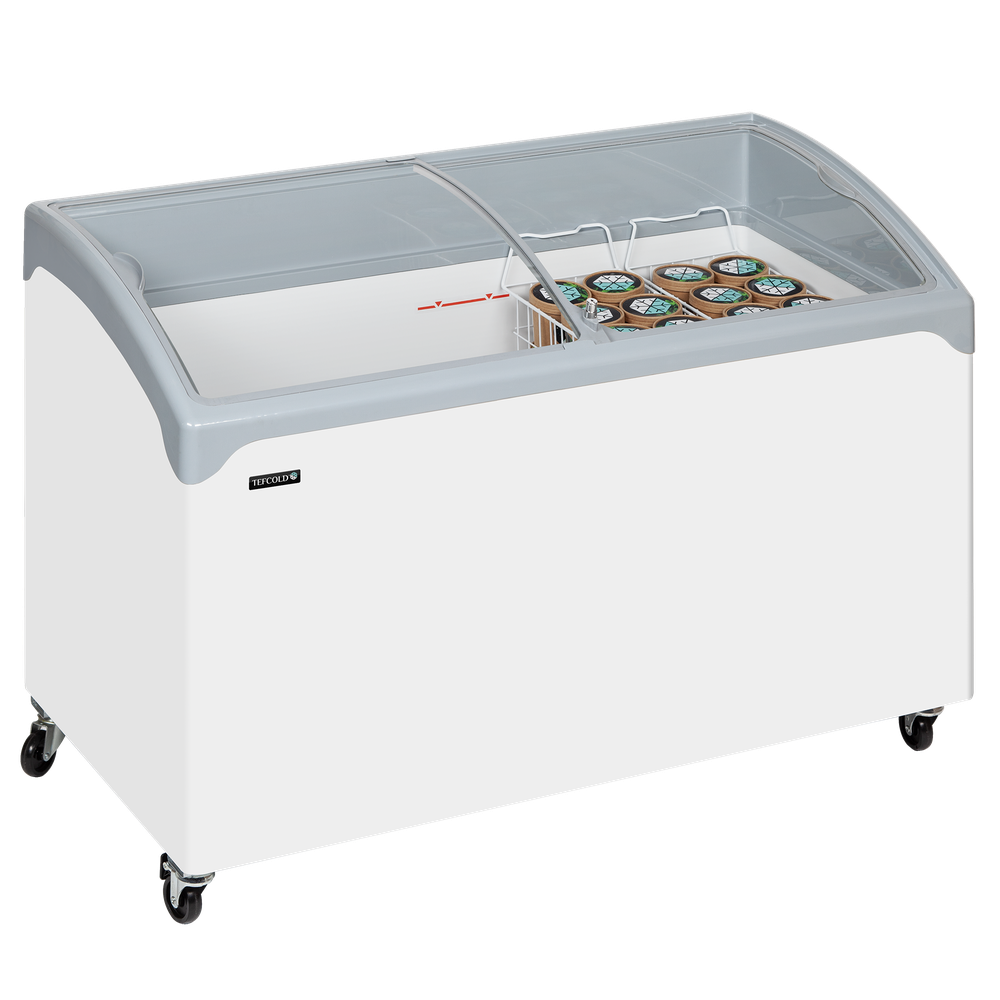 TEFCOLD NIC400SCEB LED Sliding Curved Glass Lid Chest Freezer - Image 2