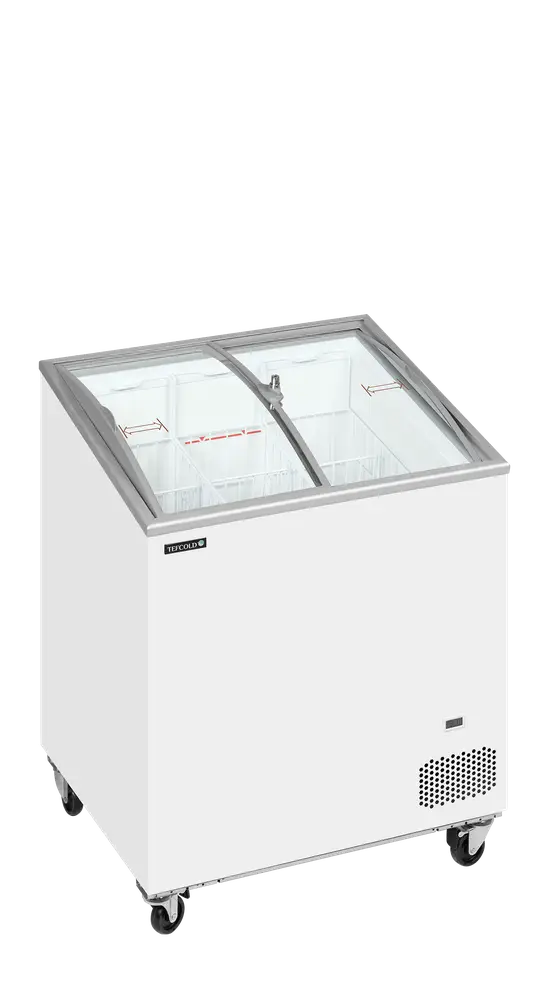 TEFCOLD IC201SCEB Sliding Curved Glass Lid Chest Freezer