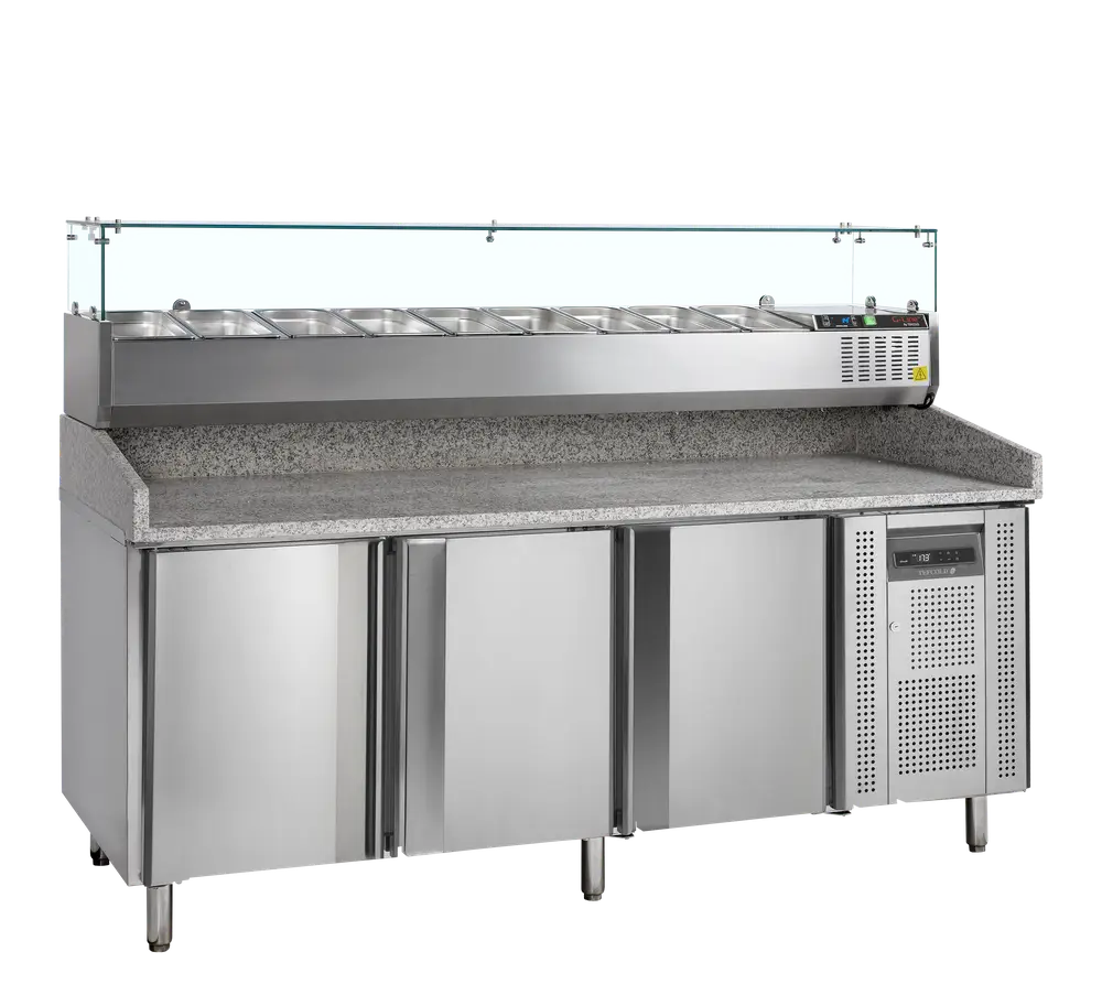 TEFCOLD PT1300 + GVC38-200 Pizza Table with Topping unit