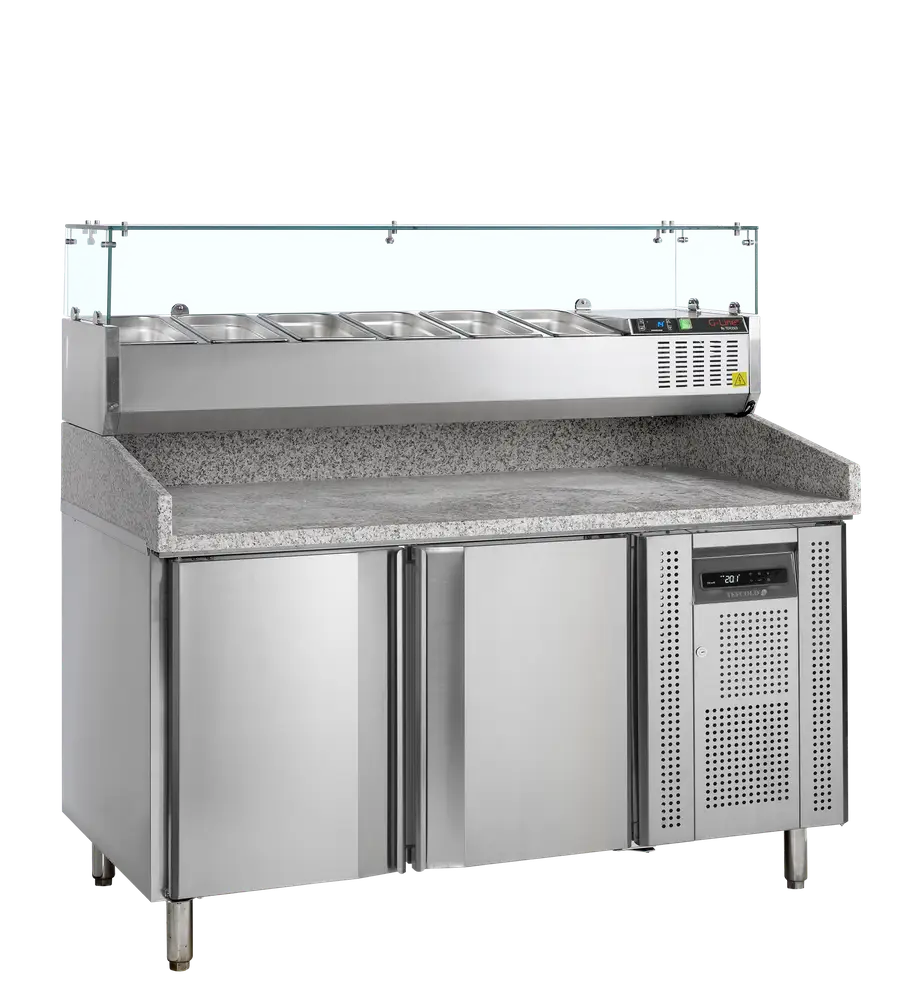 TEFCOLD PT1200 + GVC38-150 Pizza Table with Topping unit