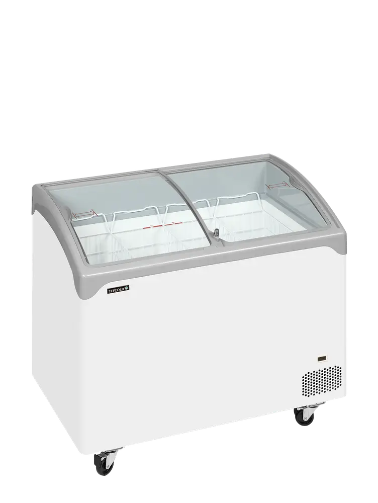 TEFCOLD NIC301SCEB Sliding Curved Glass Lid Chest Freezer