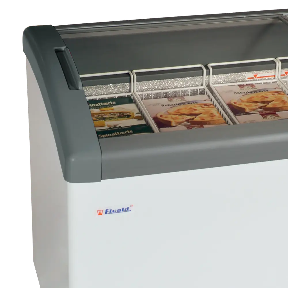 Elcold FOCUS 106 GREY Sliding Curved Glass Lid Chest Freezer - Image 3