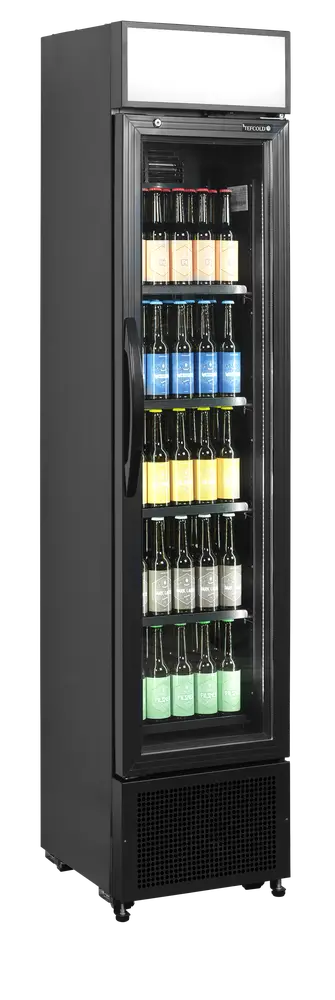TEFCOLD FSC175H BLACK Slimline Glass Door Merchandiser - Image 2