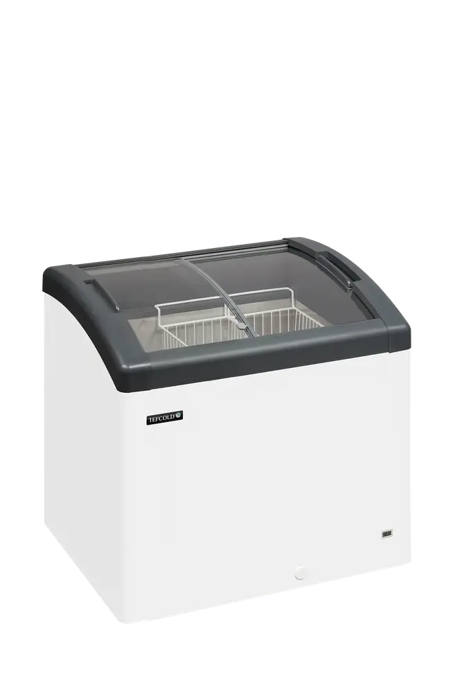 Elcold FOCUS 73 GREY Sliding Curved Glass Lid Chest Freezer