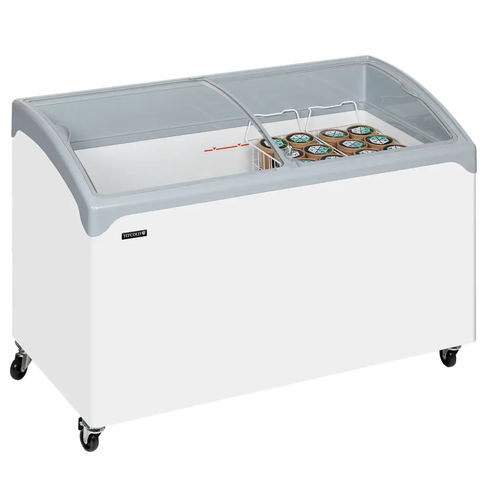 TEFCOLD NIC400SCEB LED Sliding Curved Glass Lid Chest Freezer - Image 2