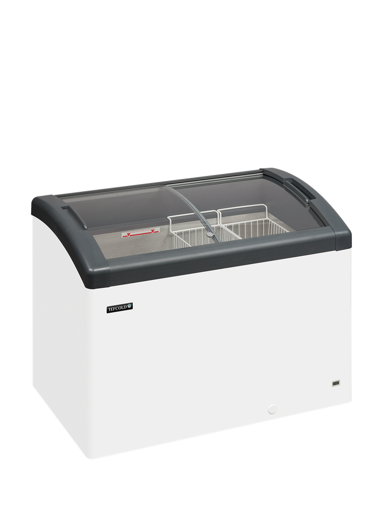 Elcold FOCUS 106 GREY Sliding Curved Glass Lid Chest Freezer