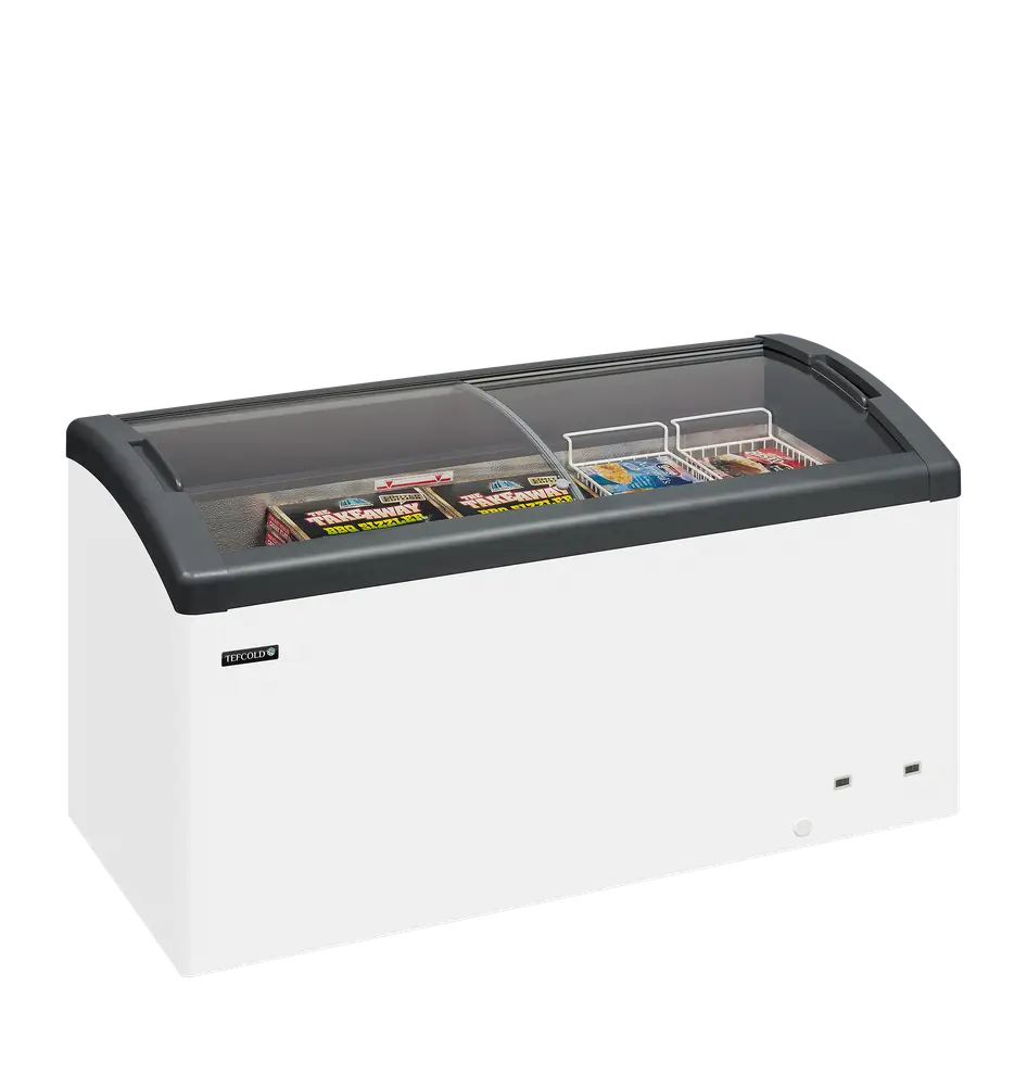Elcold FOCUS 151 GREY Sliding Curved Glass Lid Chest Freezer - Image 2