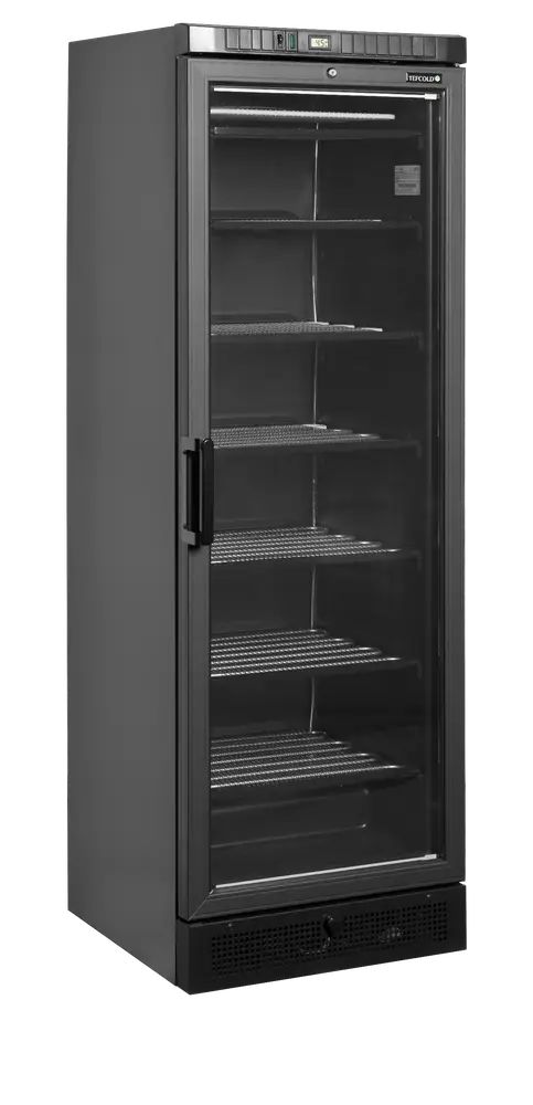 TEFCOLD UFSC371G Black Glass Door Display Freezer