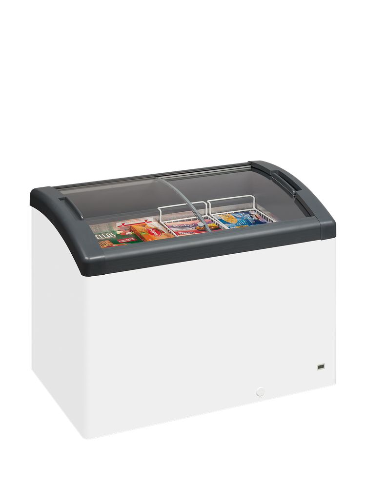 Elcold FOCUS 106 GREY Sliding Curved Glass Lid Chest Freezer - Image 2