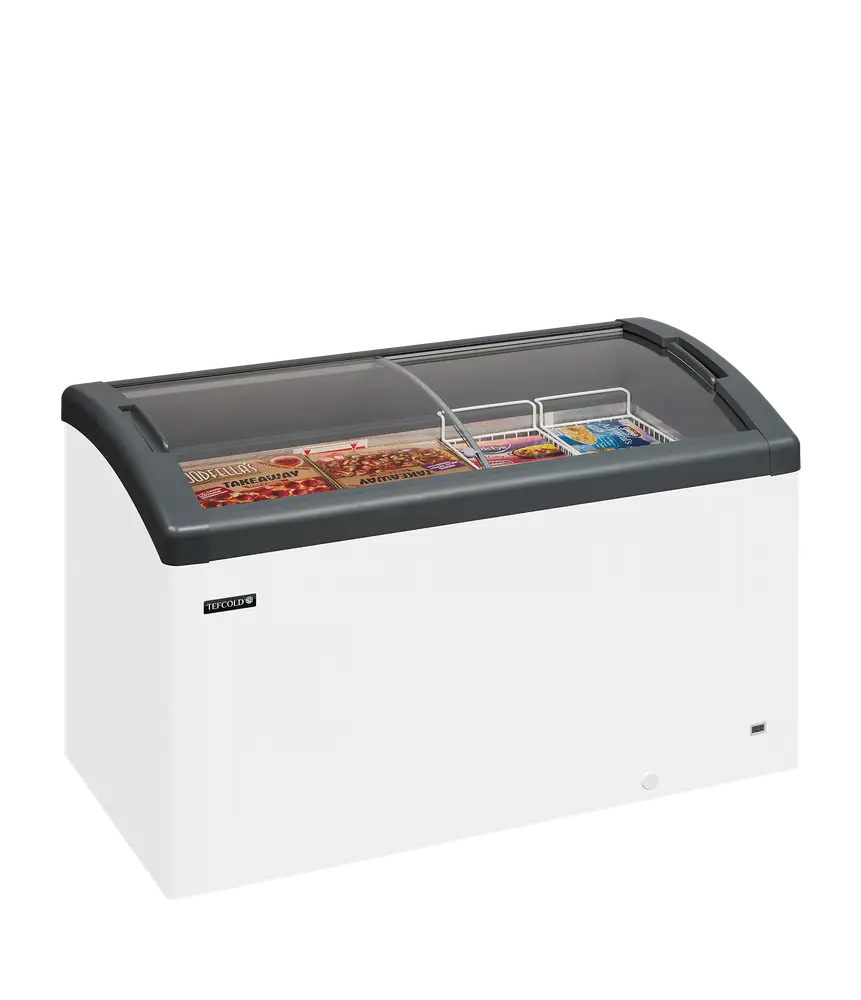 Elcold FOCUS 131 GREY Sliding Curved Glass Lid Chest Freezer - Image 2