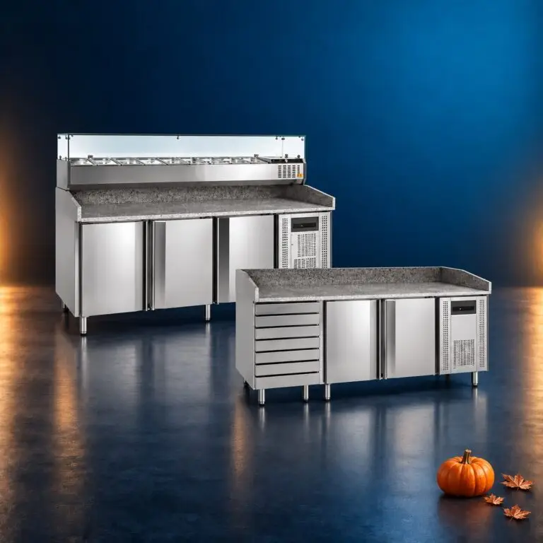 Commercial pizza prep counter fridges