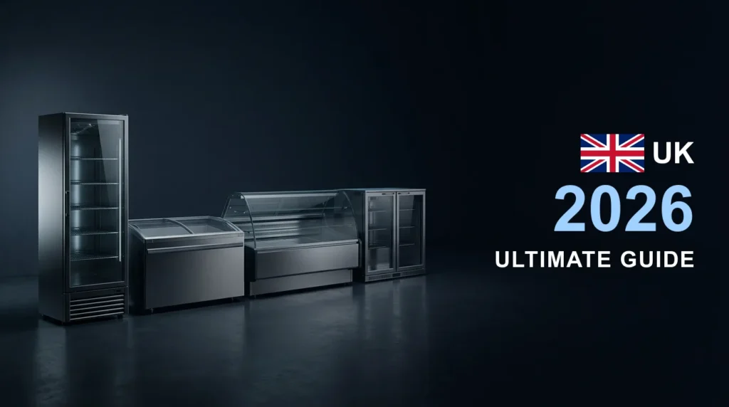 TEFCOLD commercial refrigeration range in a dark showroom — The Complete UK Brand Guide 2026