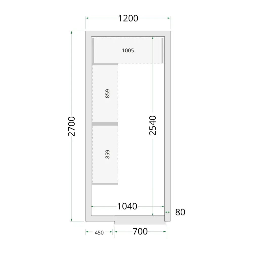 TEFCOLD Cold Room 120x270x220 Cold Room Panels