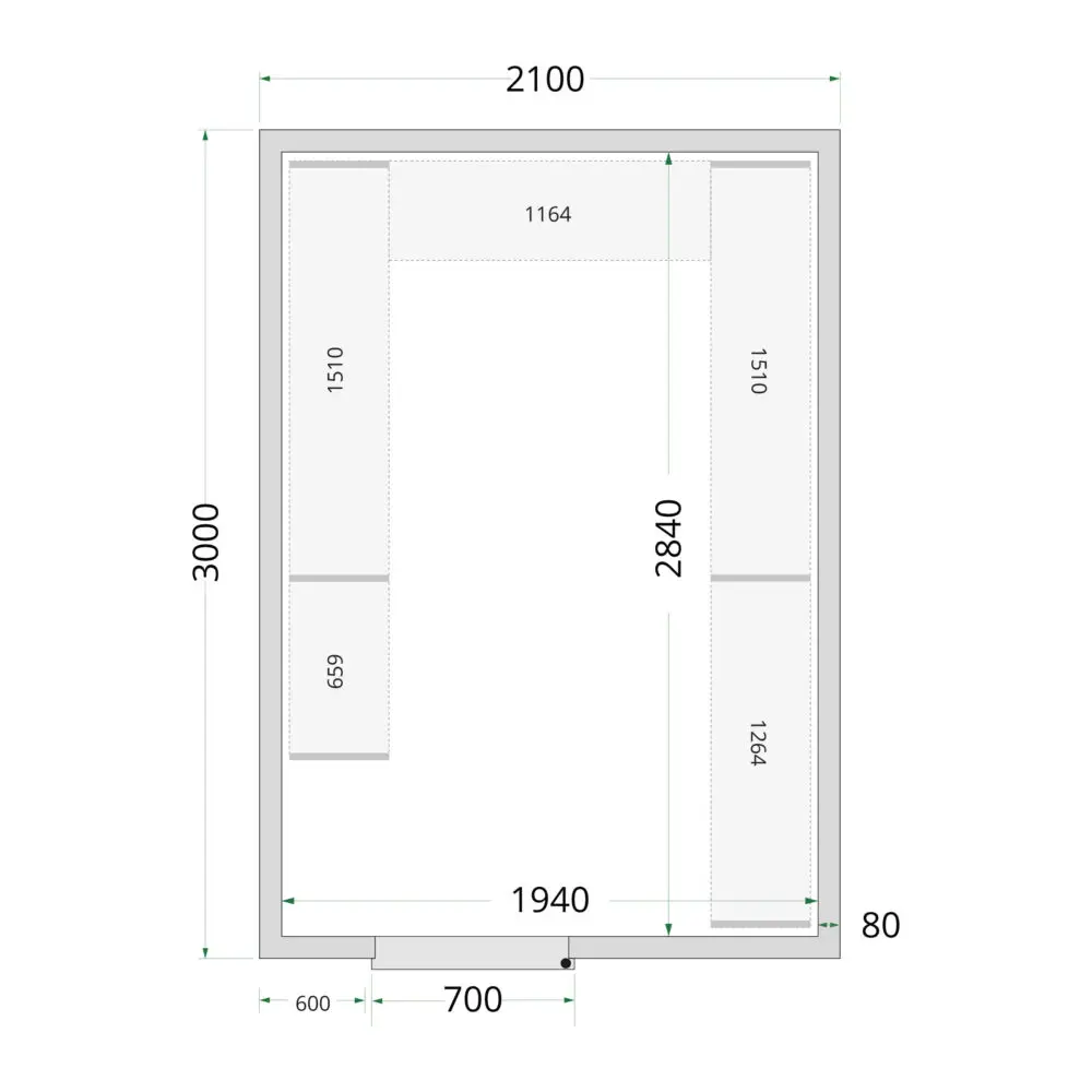 TEFCOLD Cold Room 210x300x220 Cold Room Panels