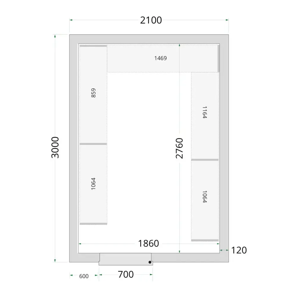 TEFCOLD Cold Room 210x300x220 Cold Room Panels