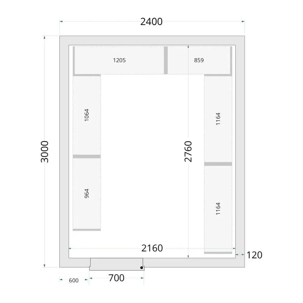 TEFCOLD Cold Room 240x300x220 Cold Room Panels