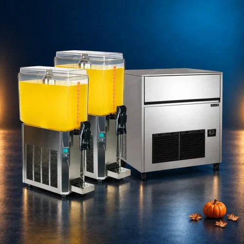 Commercial ice machines and juice dispensers